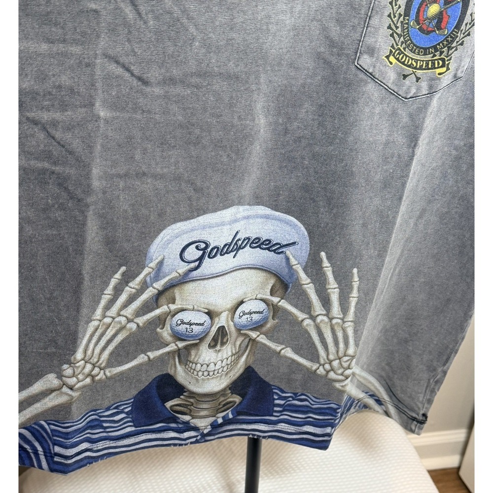 Godspeed Golf Days Pocket Tee Grey Wash Mens Size Medium Streetwear T-Shirt - Picture 4 of 8
